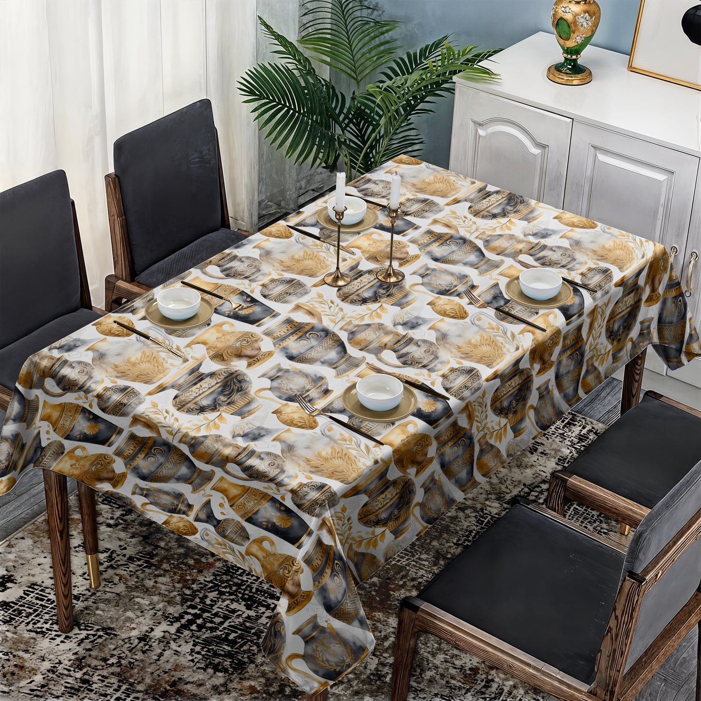 Antique Crecian Pots Rectangle Tablecloth