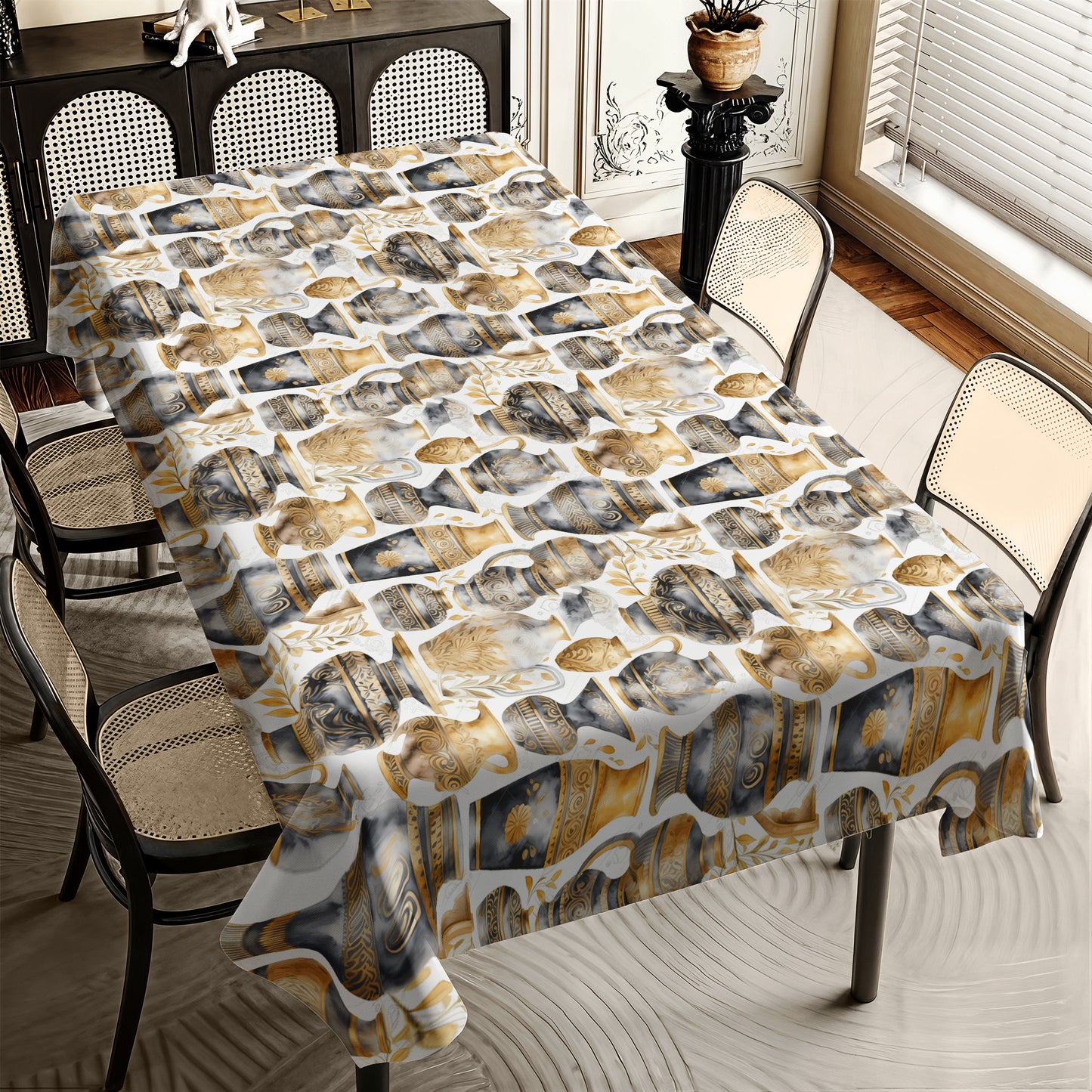 Antique Crecian Pots Rectangle Tablecloth