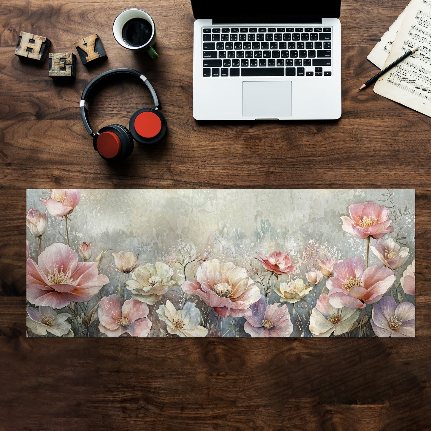 Antique Floral Desk Pad