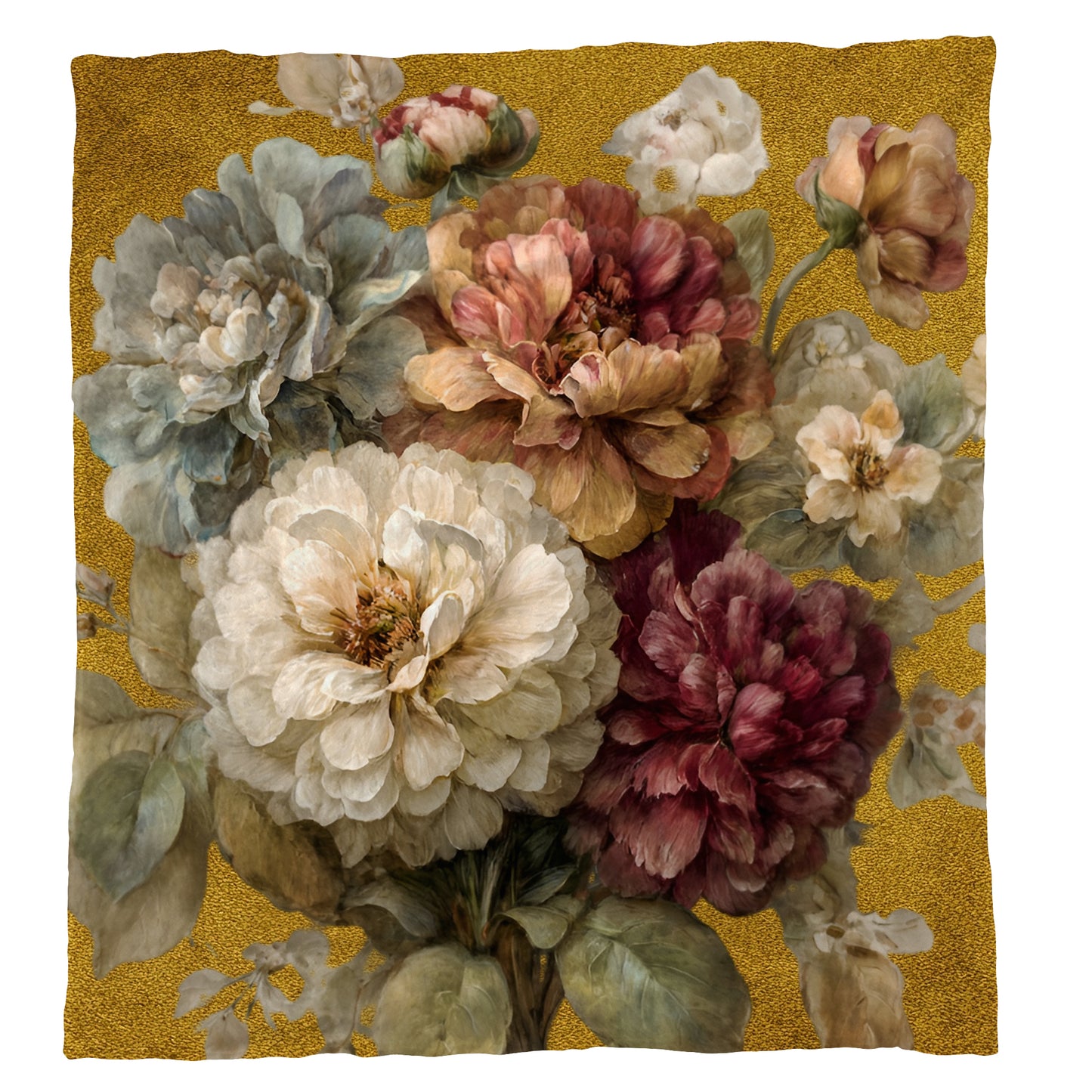 Antique Flowers Blossom Light Weight Fleece Blanket by Mark van Vuuren