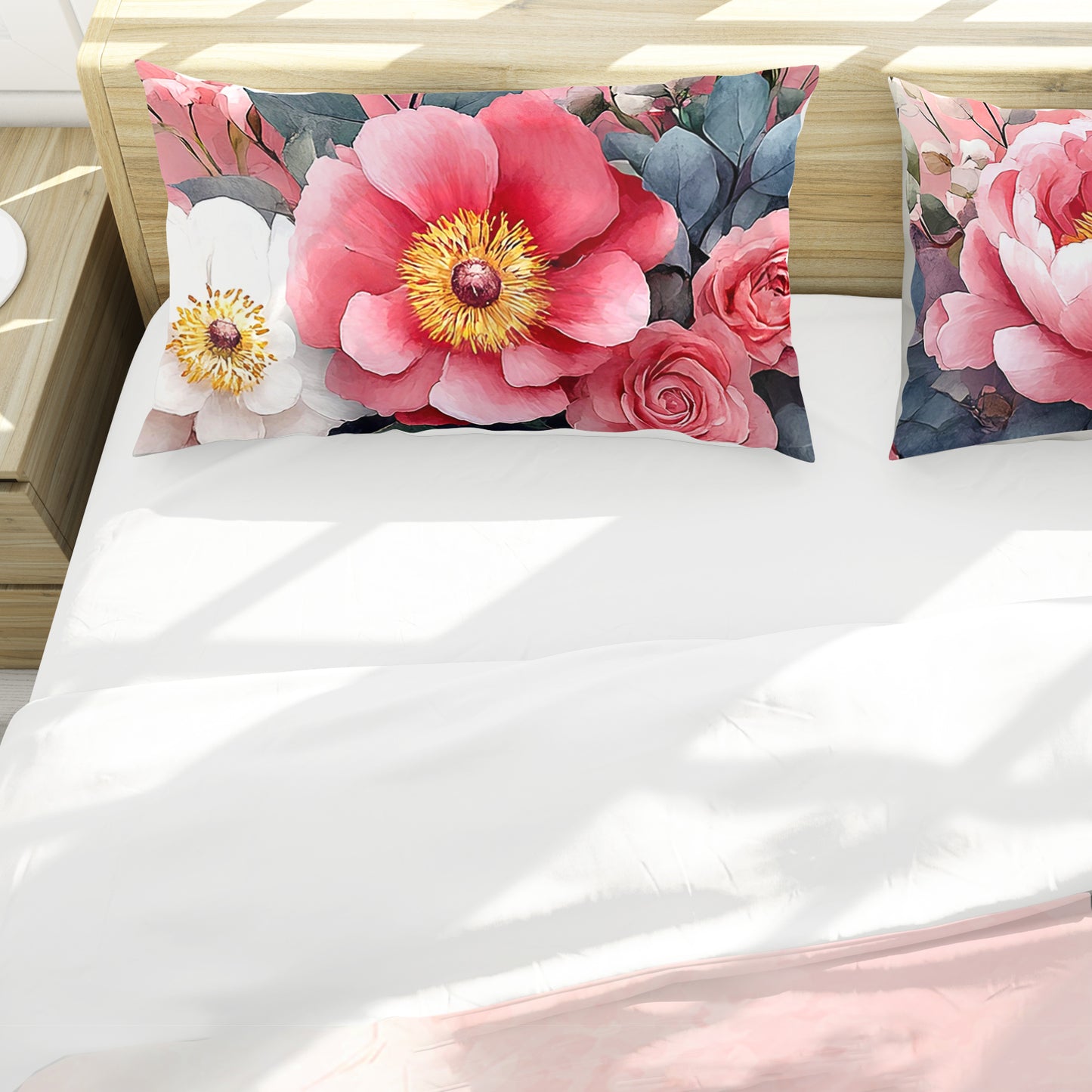 Antique Pink Peony Duvet Cover Set
