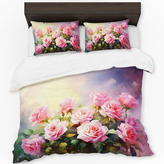 Antique Rose Poetry Duvet Cover Set
