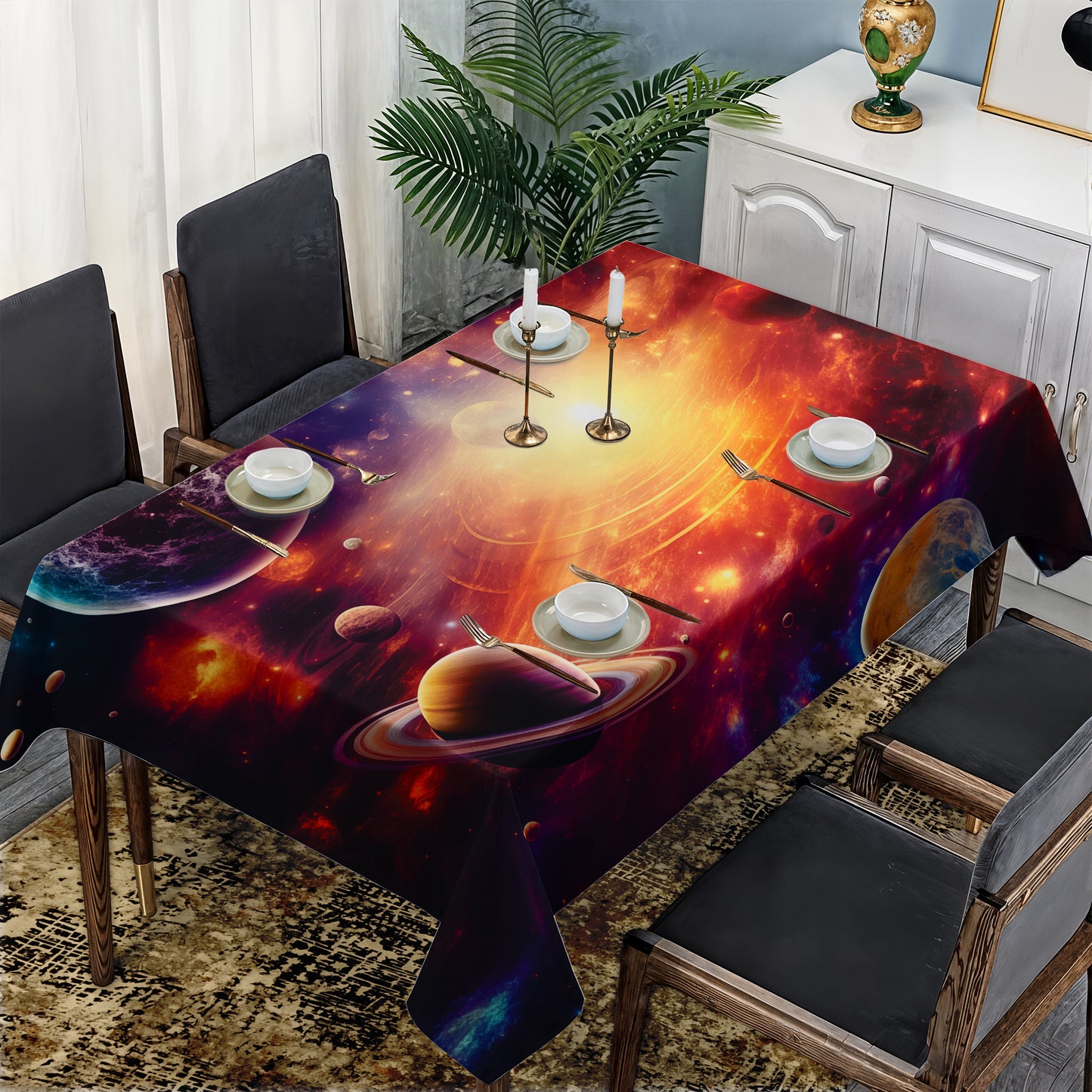 Apollo Fire Rectangle Tablecloth