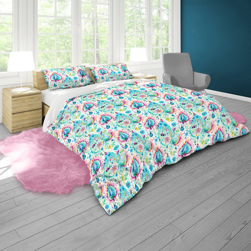 Aqua Paisley Duvet Cover Set