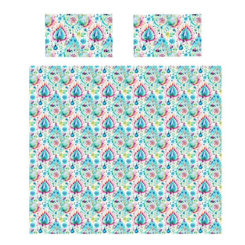 Aqua Paisley Duvet Cover Set