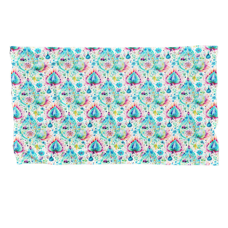Aqua Paisley Light Bed Throw