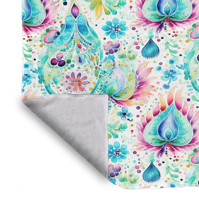 Aqua Paisley Light Bed Throw