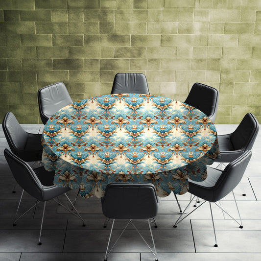 Aqua Round Tablecloth