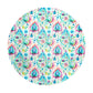 Aqua Leaves Round Tablecloth