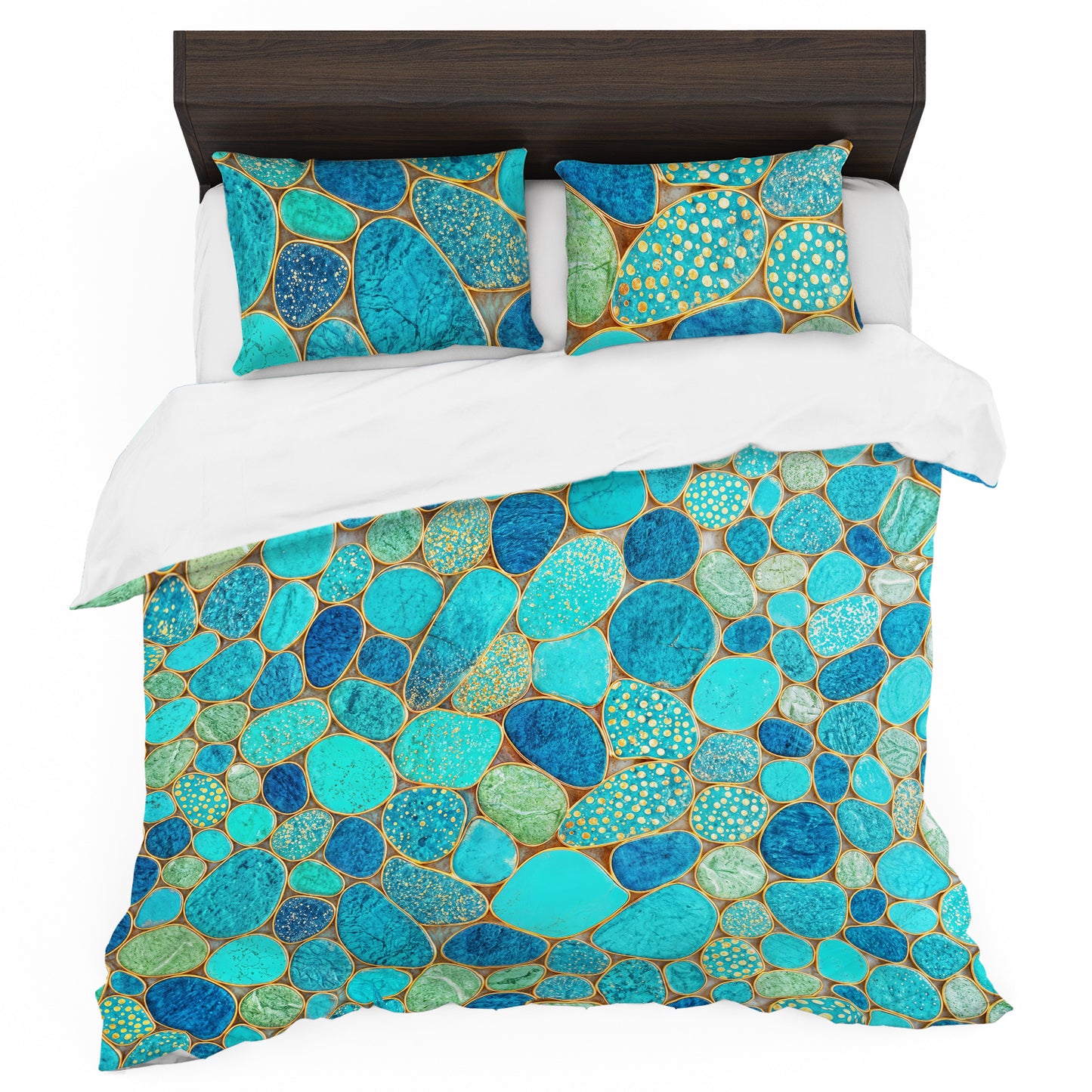 Aqua Coastal Jewels Duvet Cover Set