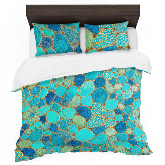 Aqua Coastal Jewels Duvet Cover Set