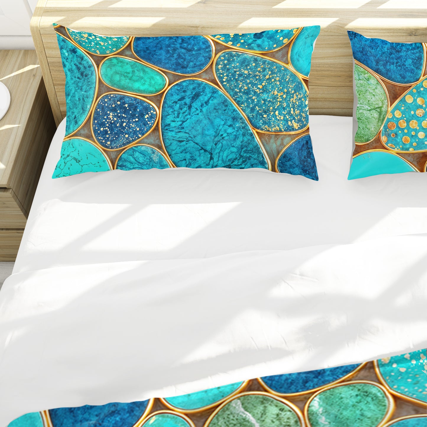 Aqua Coastal Jewels Duvet Cover Set