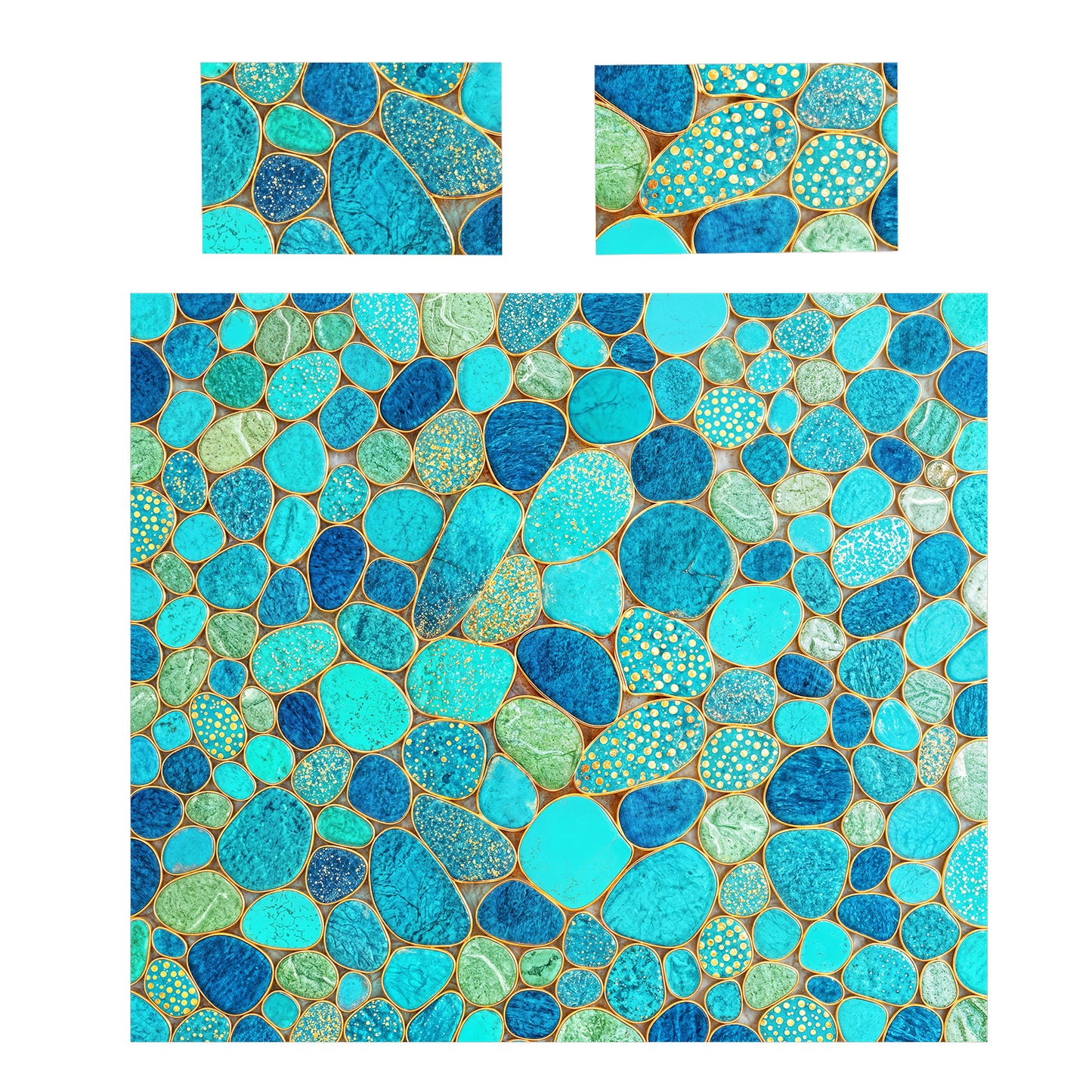 Aqua Coastal Jewels Duvet Cover Set
