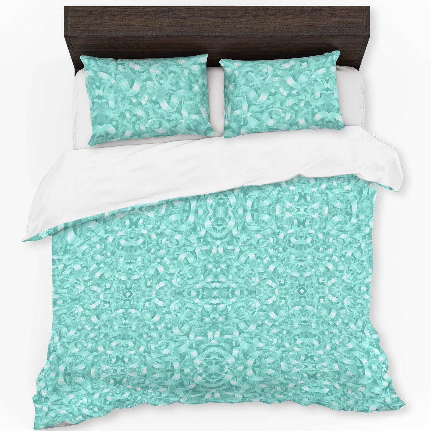 Aqua Ribbons Duvet Cover Set