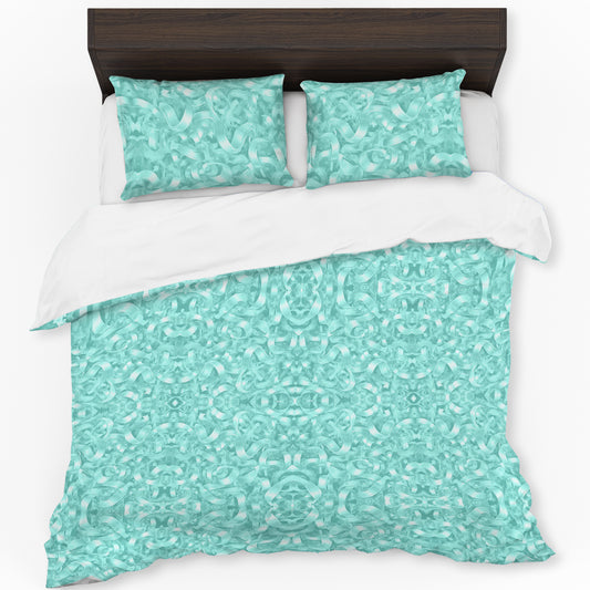 Aqua Ribbons Duvet Cover Set