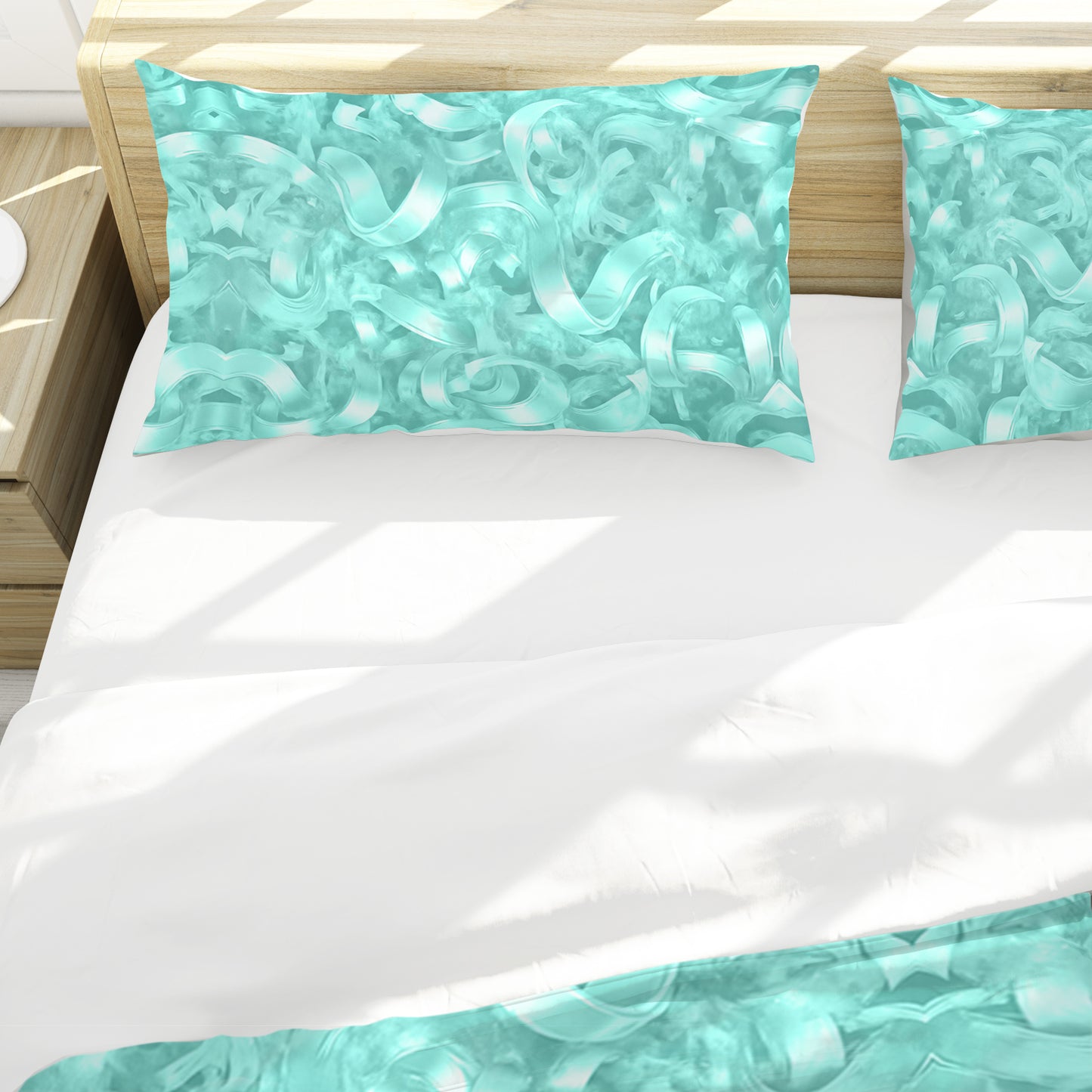 Aqua Ribbons Duvet Cover Set