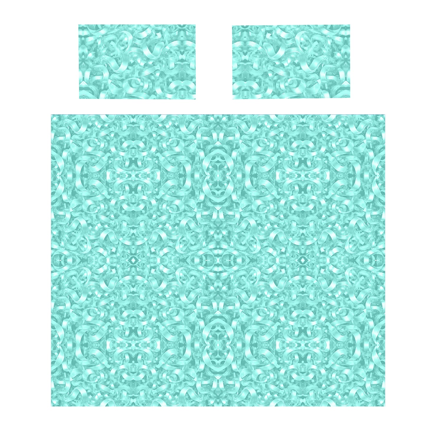 Aqua Ribbons Duvet Cover Set