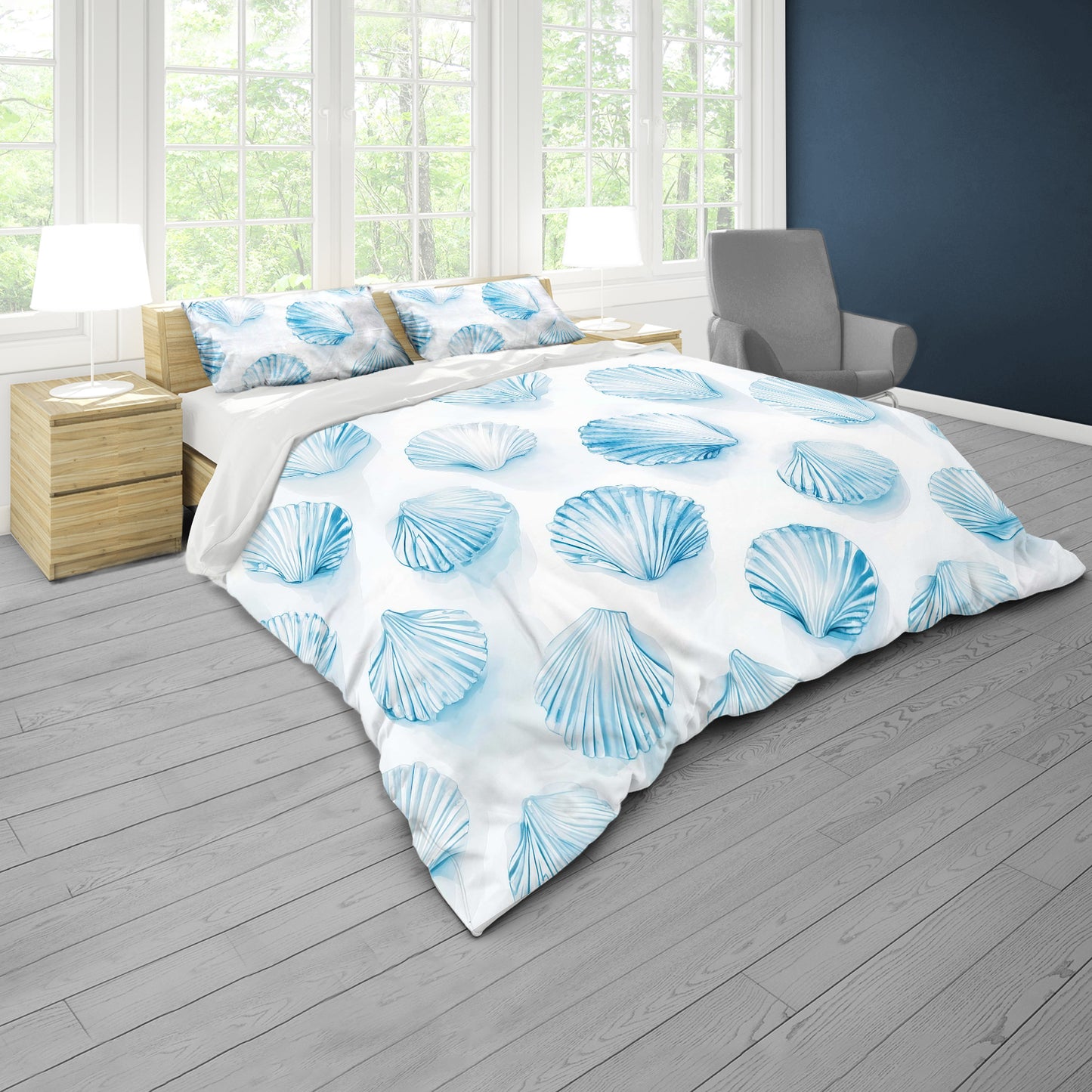 Aqua Shell Duvet Cover Set