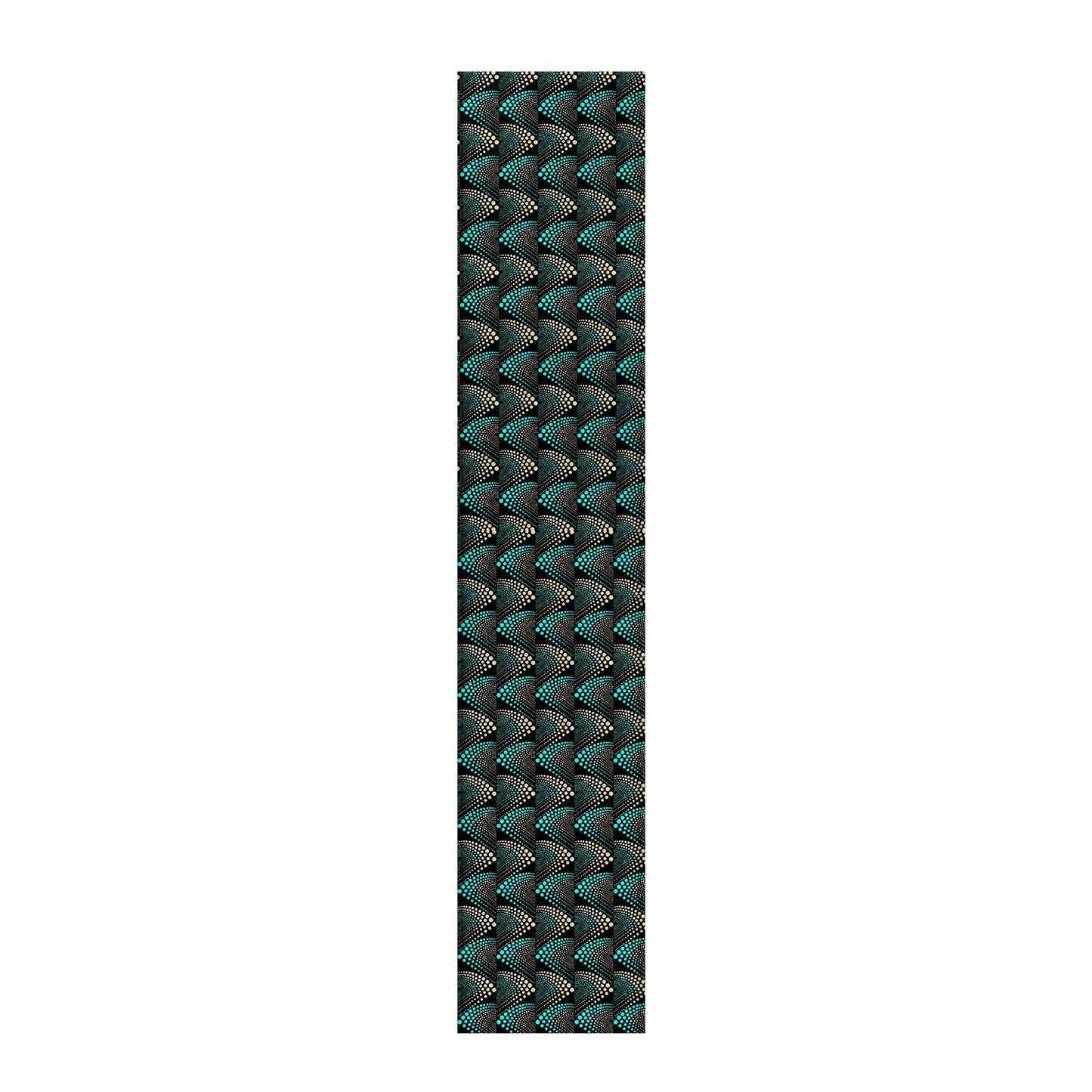 Aqua and Gold Pattern Table Runner