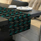 Aqua and Gold Pattern Table Runner