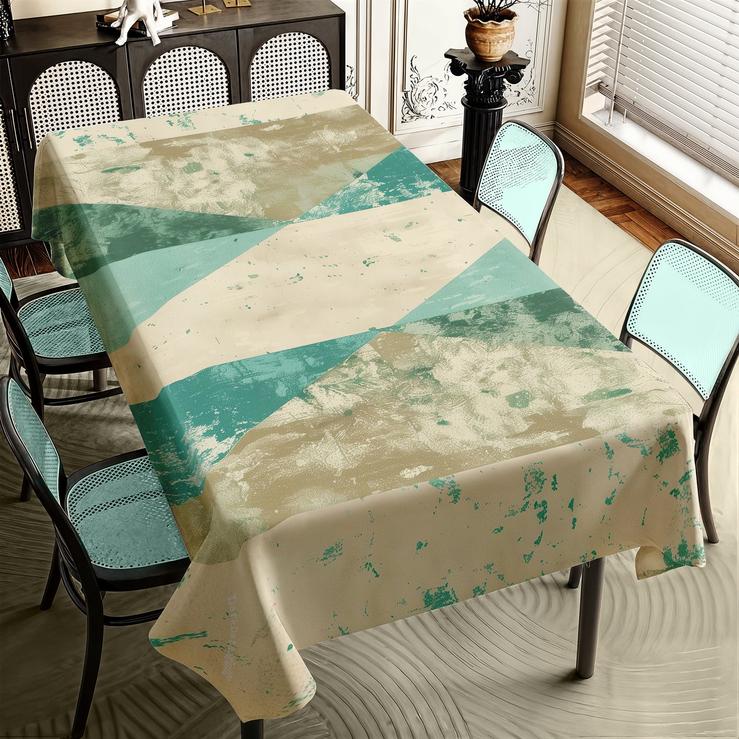 Aquatic Echo Rectangle Tablecloth by Wikus Schalkwyk