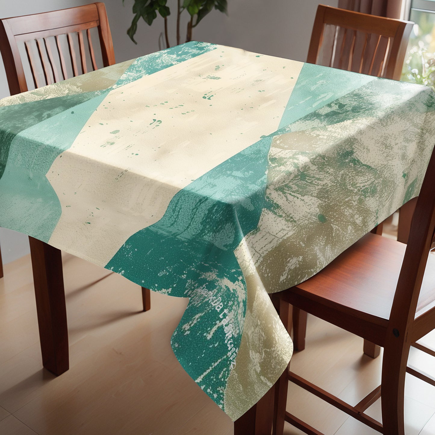 Aquatic Echo Square Tablecloth by Wikus Schalkwyk
