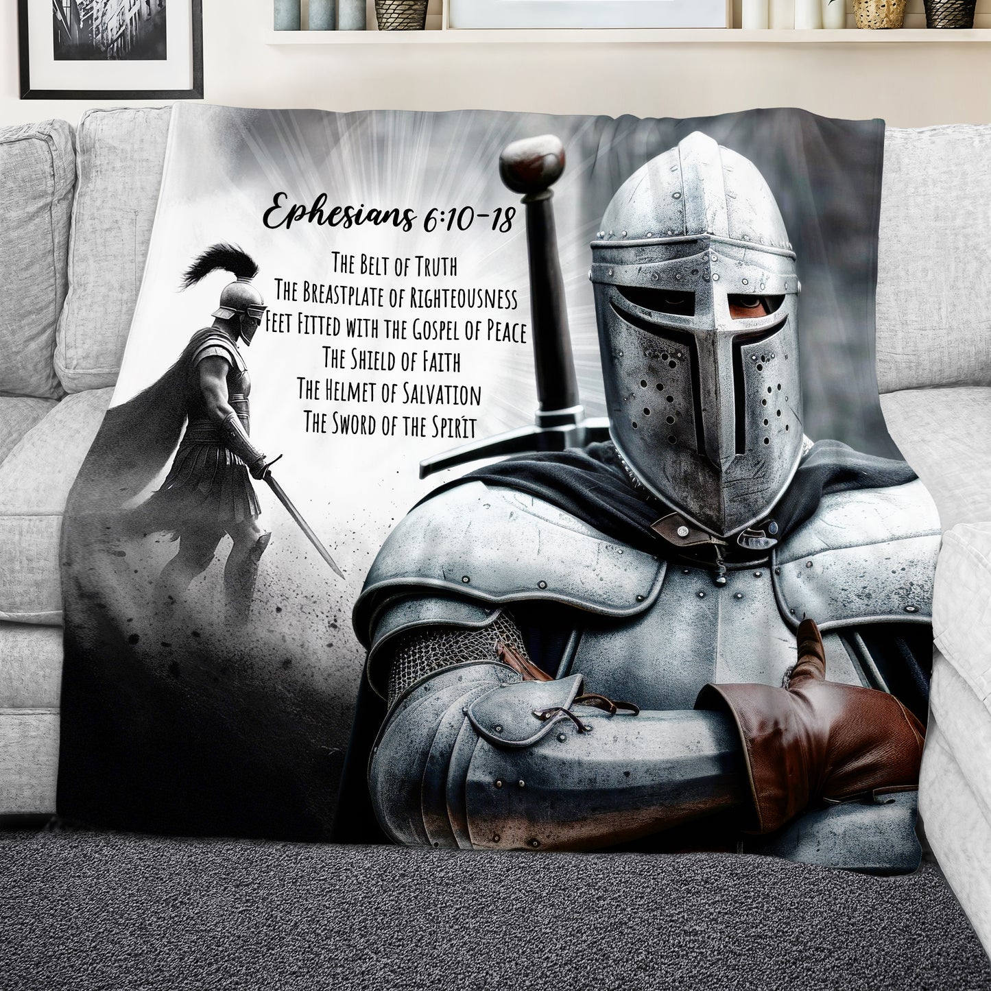 Armor of God Light Weight Fleece Blanket