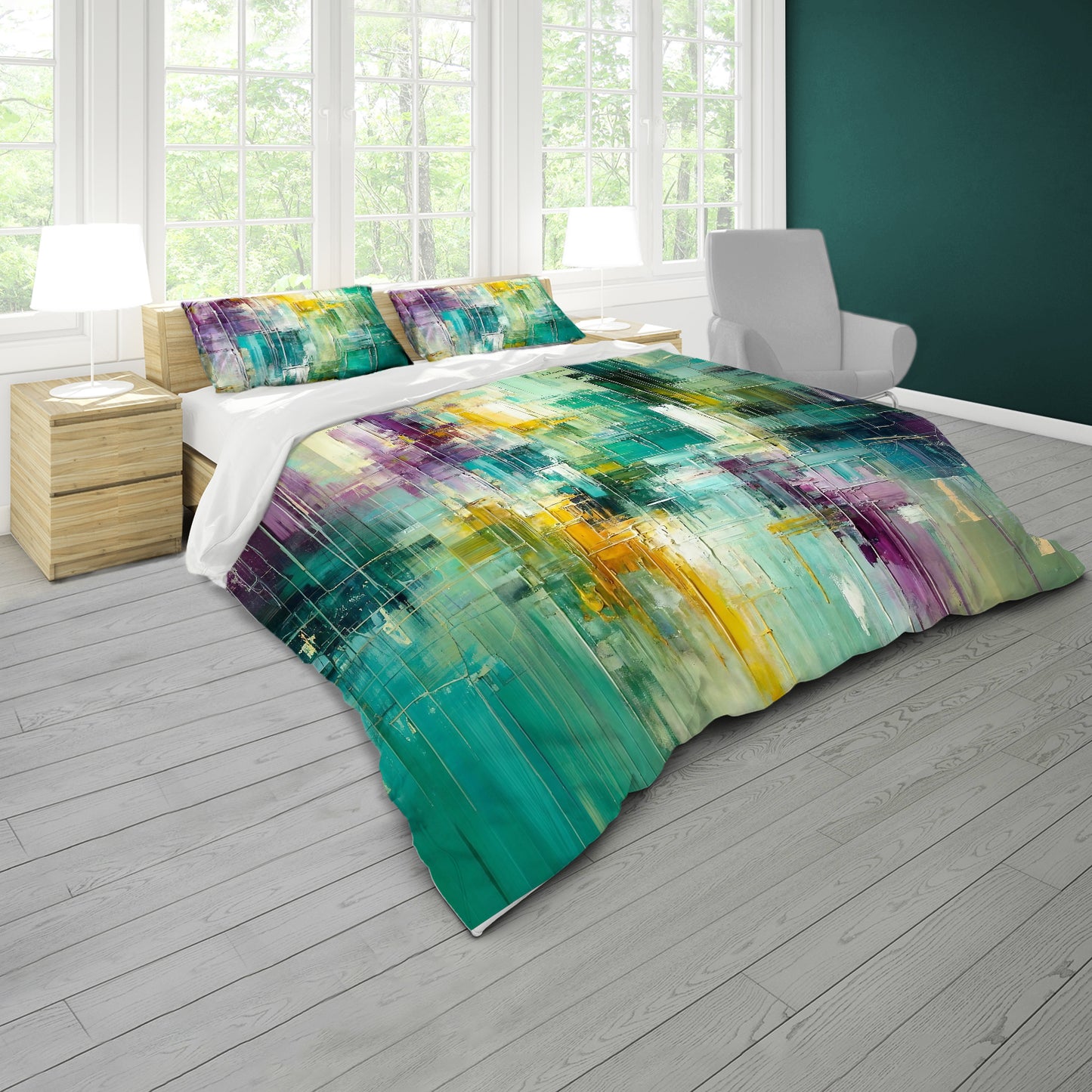 Artistic Seagreen Duvet Cover Set