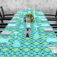 Artistic Turquoise Pattern 3m Rectangle Tablecloth