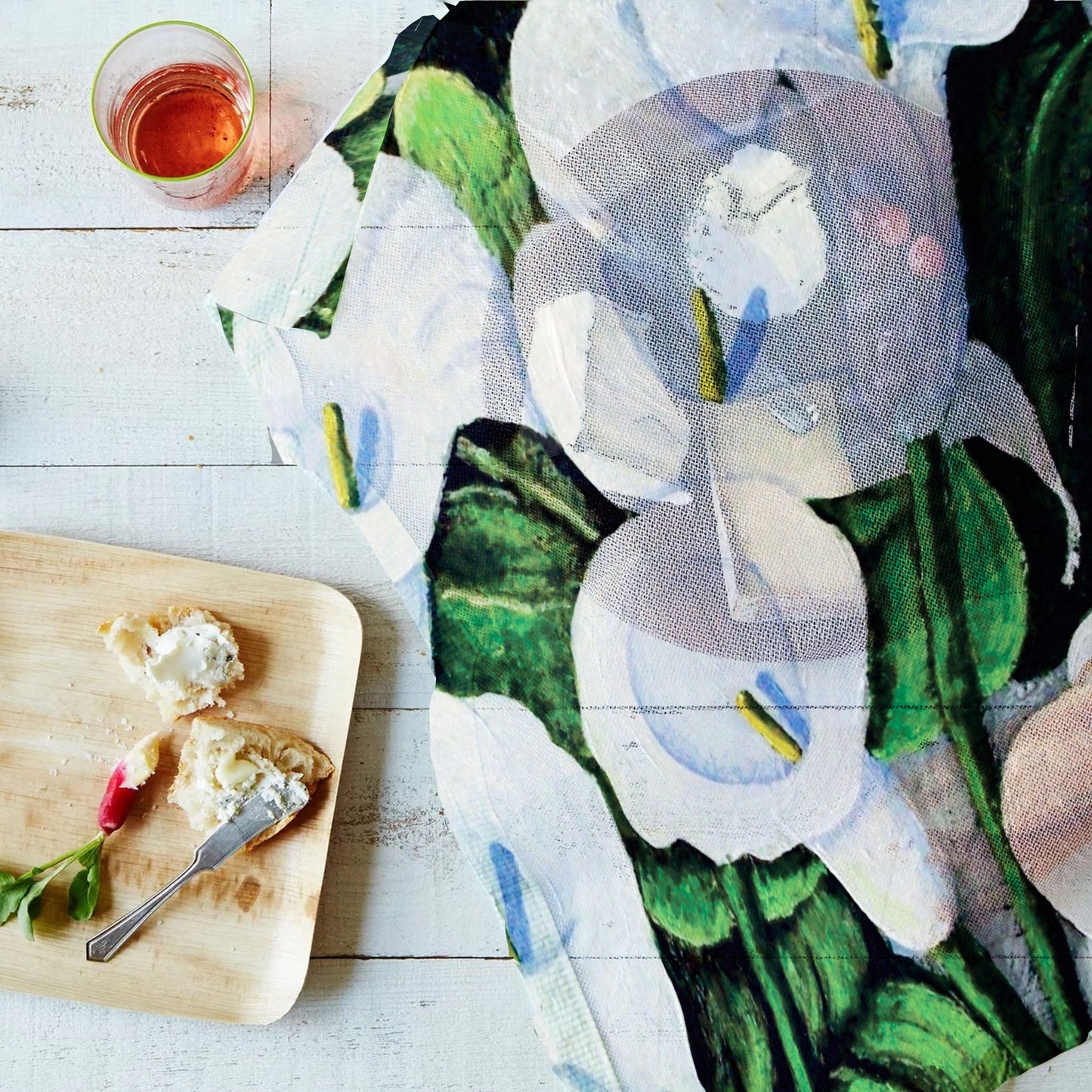 Arum Lilies Table Net Cover by Marthie Potgieter