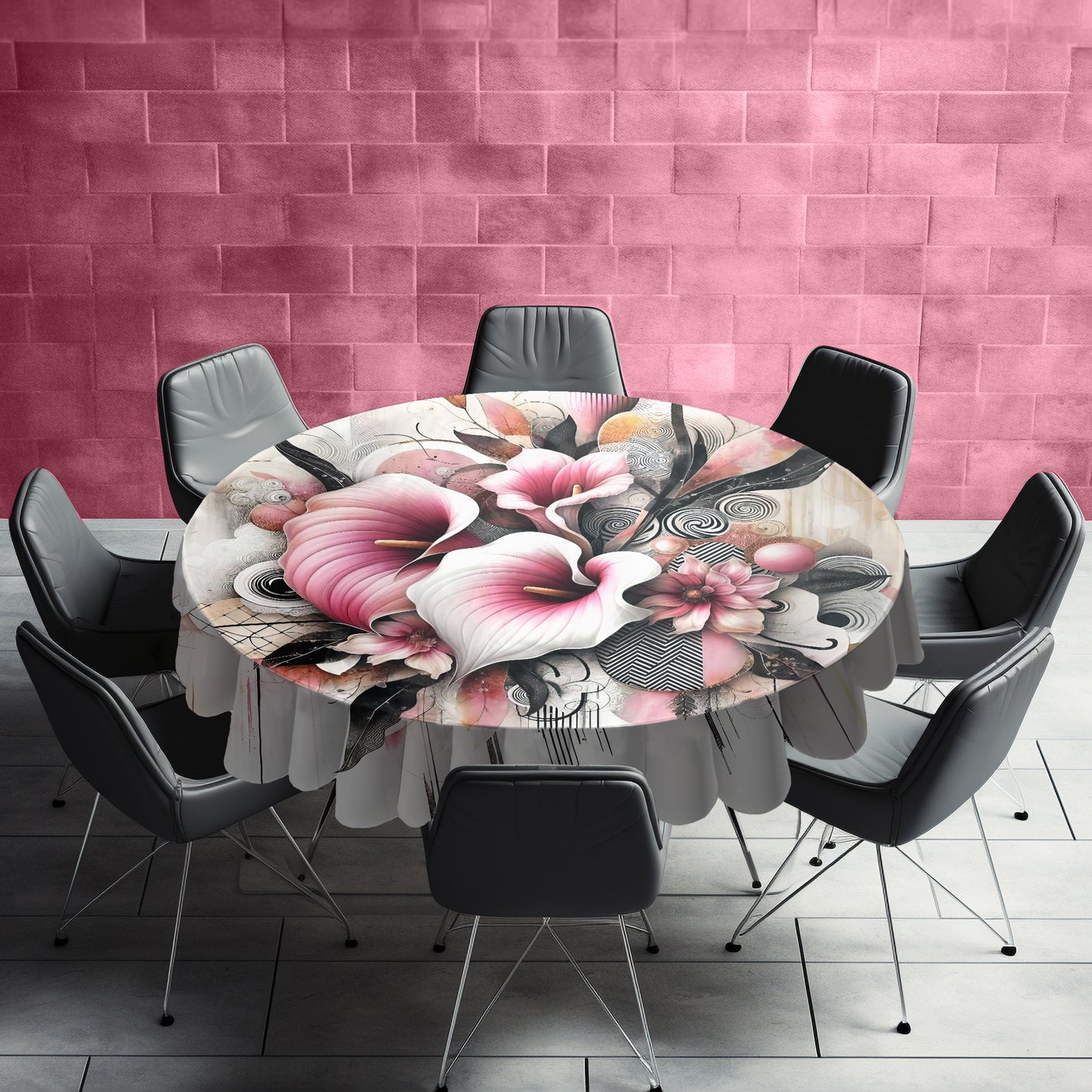 Arum Lilies Round Tablecloth