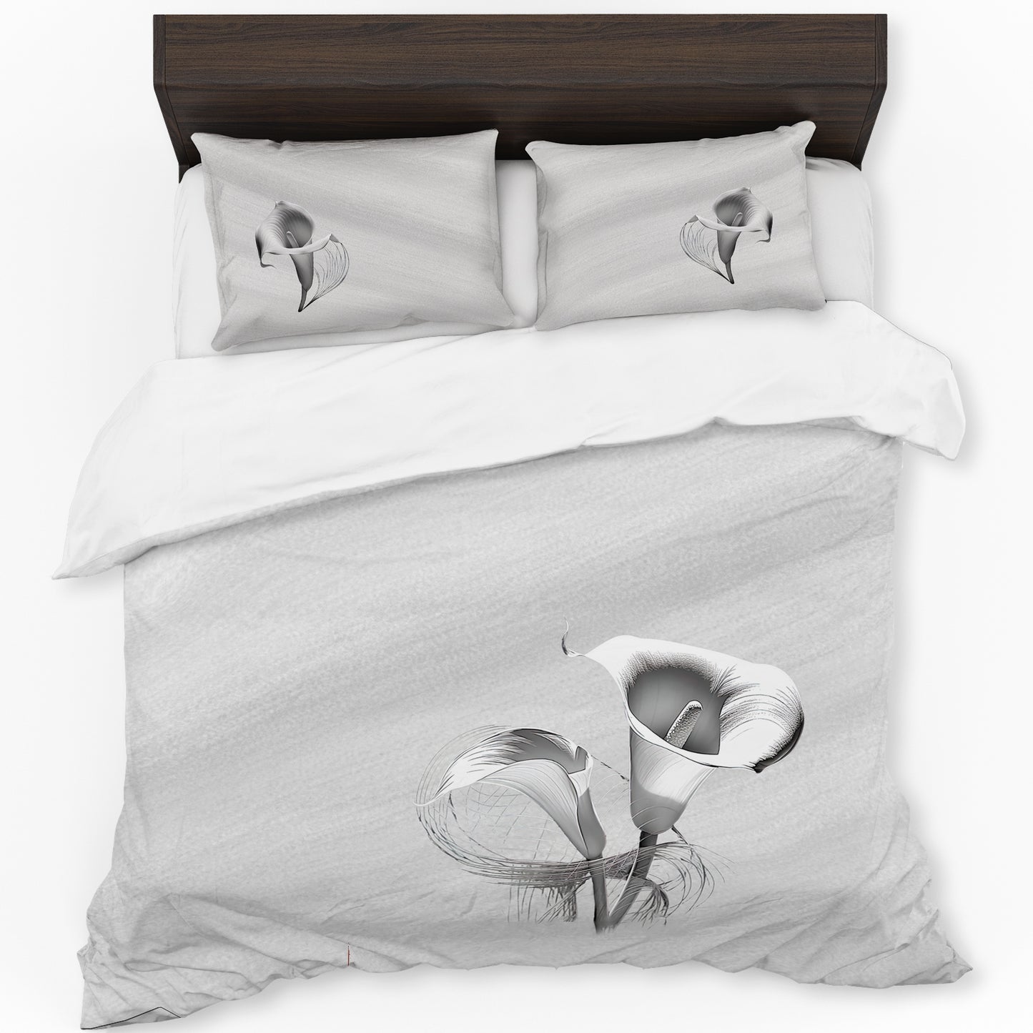 Arum Lilly on Grey Duvet Cover Set