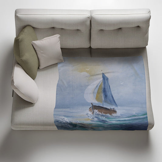At Sea Light weight fleece blanket By Wikus Hattingh
