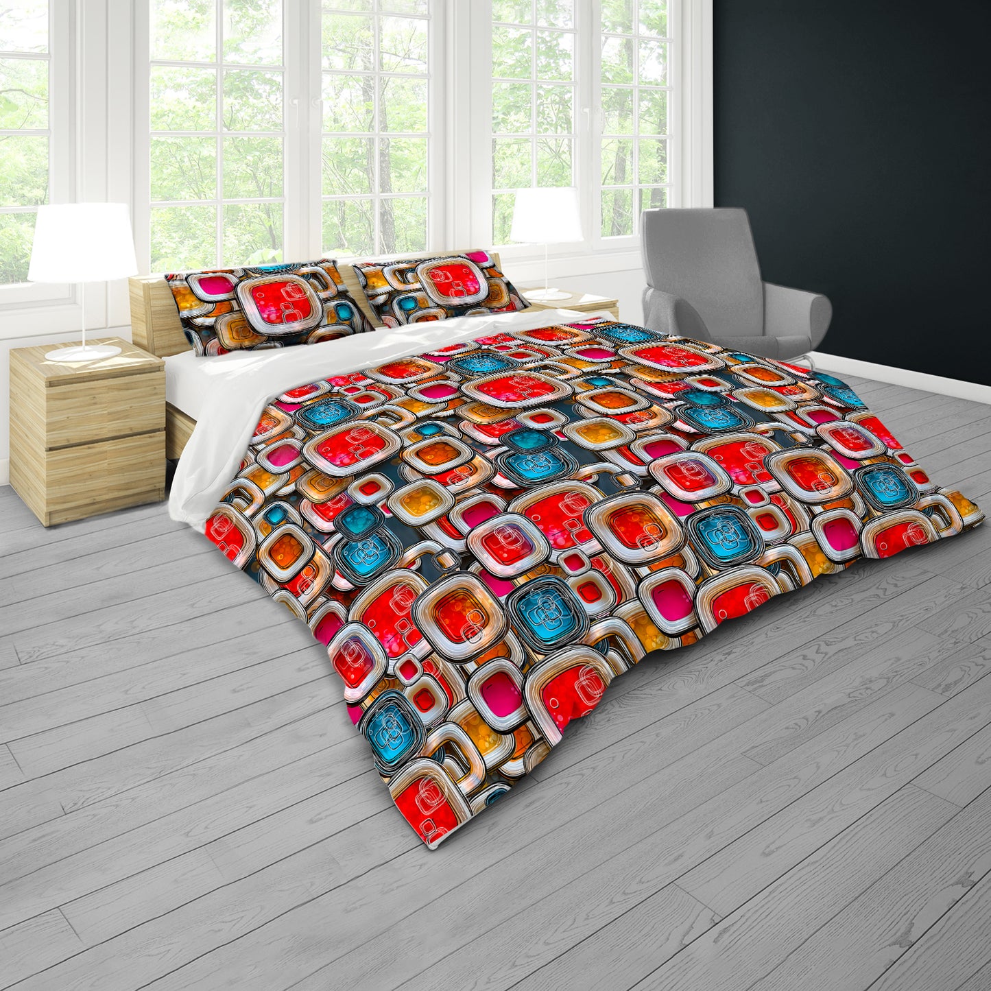 Atomic Gel Tiles Duvet Cover Set