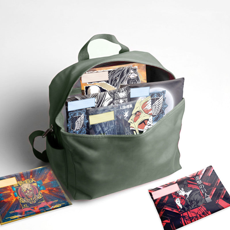 Attack On Titan Clash Subject Savvy Book Bags Set Of 6