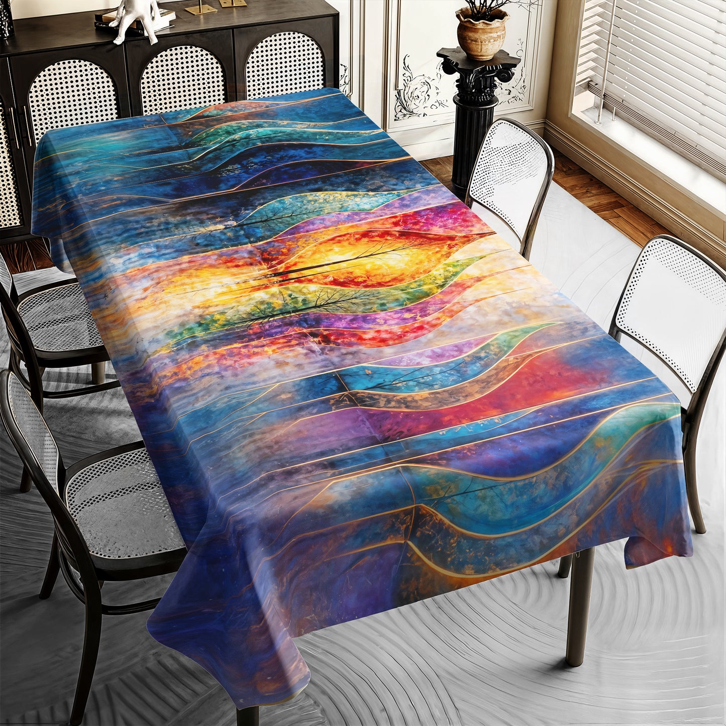Aura Echoes Rectangle Tablecloth