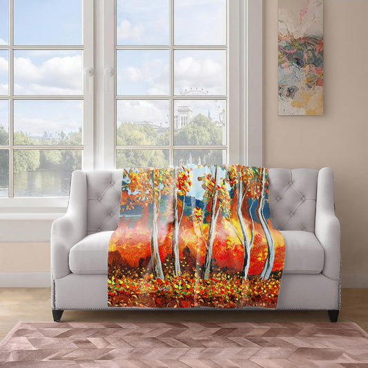 Autumn Canopy Light Weight Fleece Blanket by Wikus Hattingh