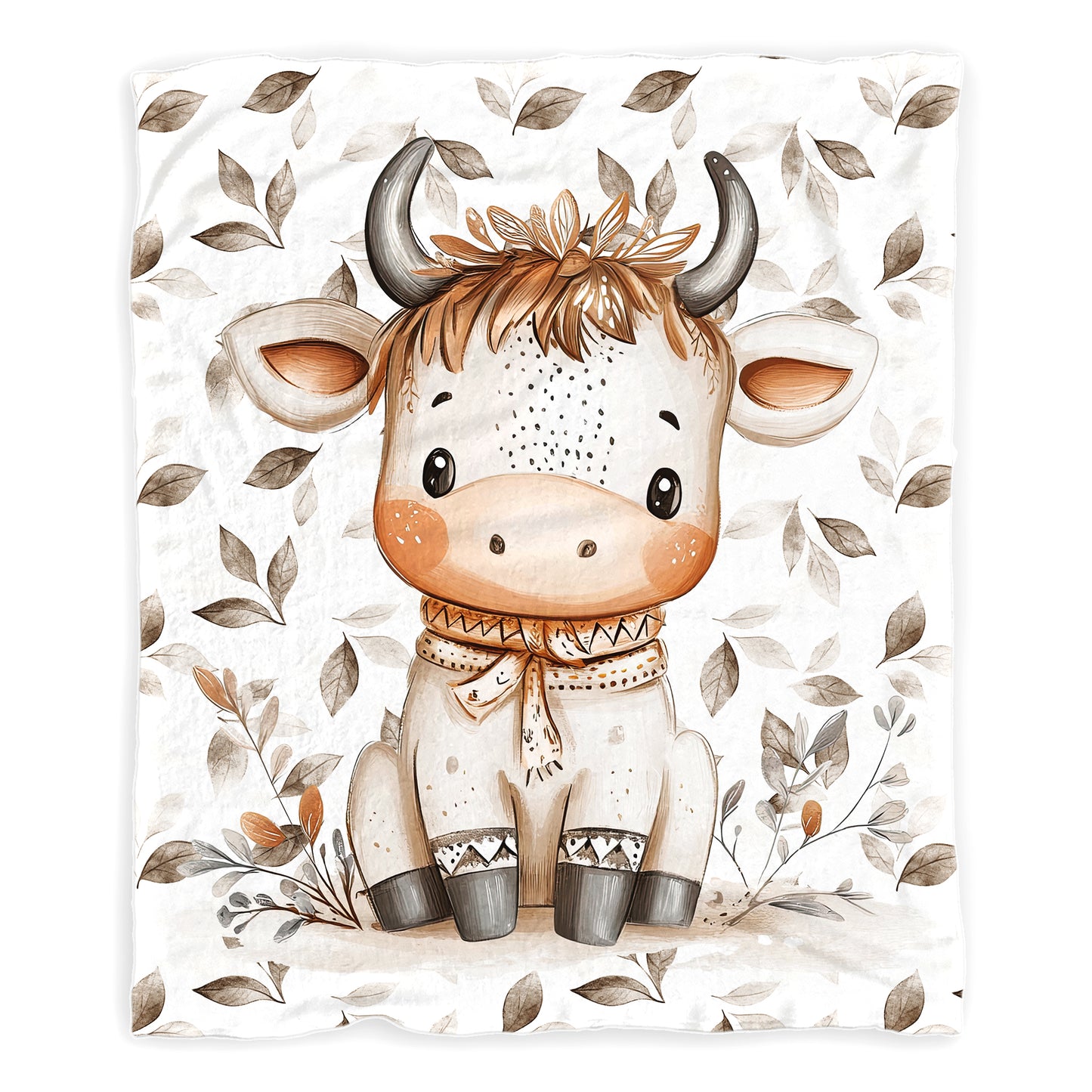 Autumn Baby Cow Baby Fleece Blanket by Mark van Vuuren