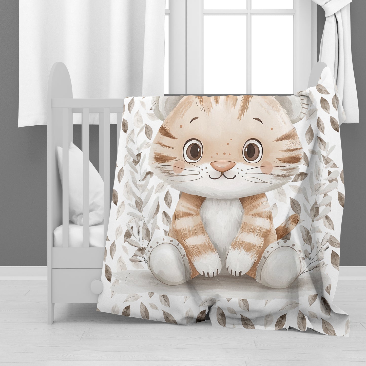 Autumn Baby Tiger Baby Fleece Blanket by Mark van Vuuren