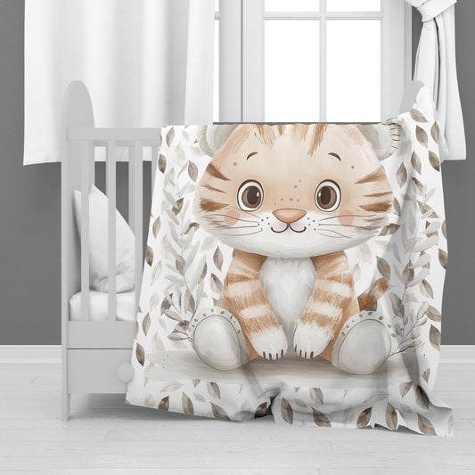 Autumn Baby Tiger Baby Fleece Blanket by Mark van Vuuren