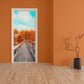 Decoupage - Blue Sky Autumn Forest Bridge Door