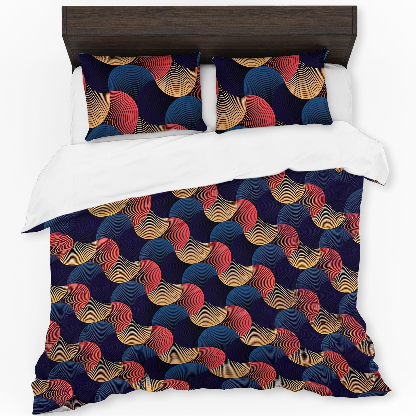 Autumn Colours and Blue Pattern Duvet Cover Set