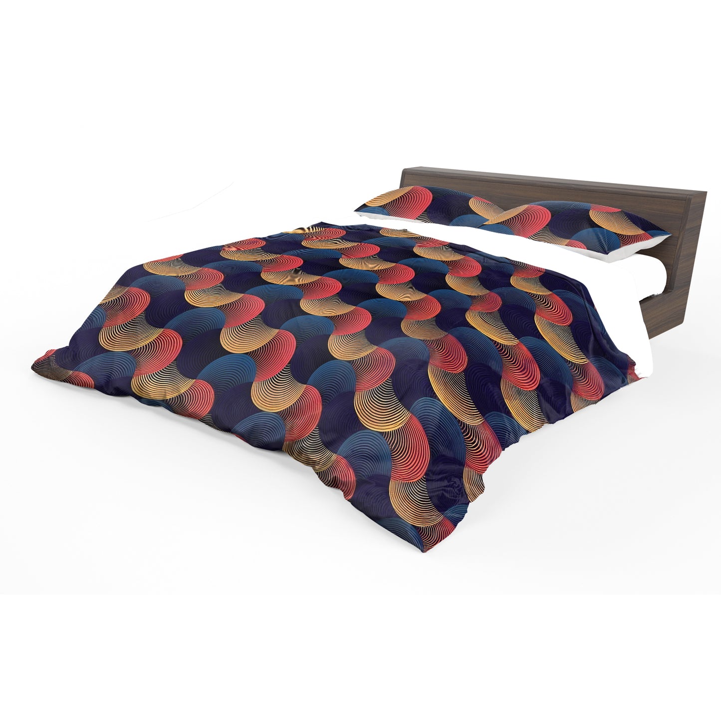 Autumn Colours and Blue Pattern Duvet Cover Set