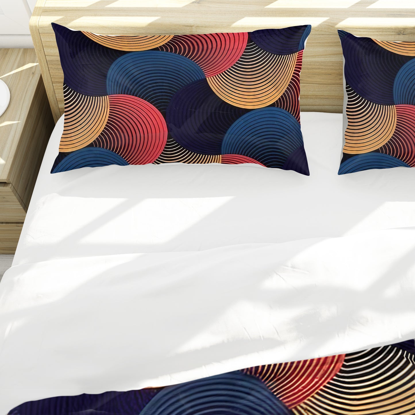 Autumn Colours and Blue Pattern Duvet Cover Set