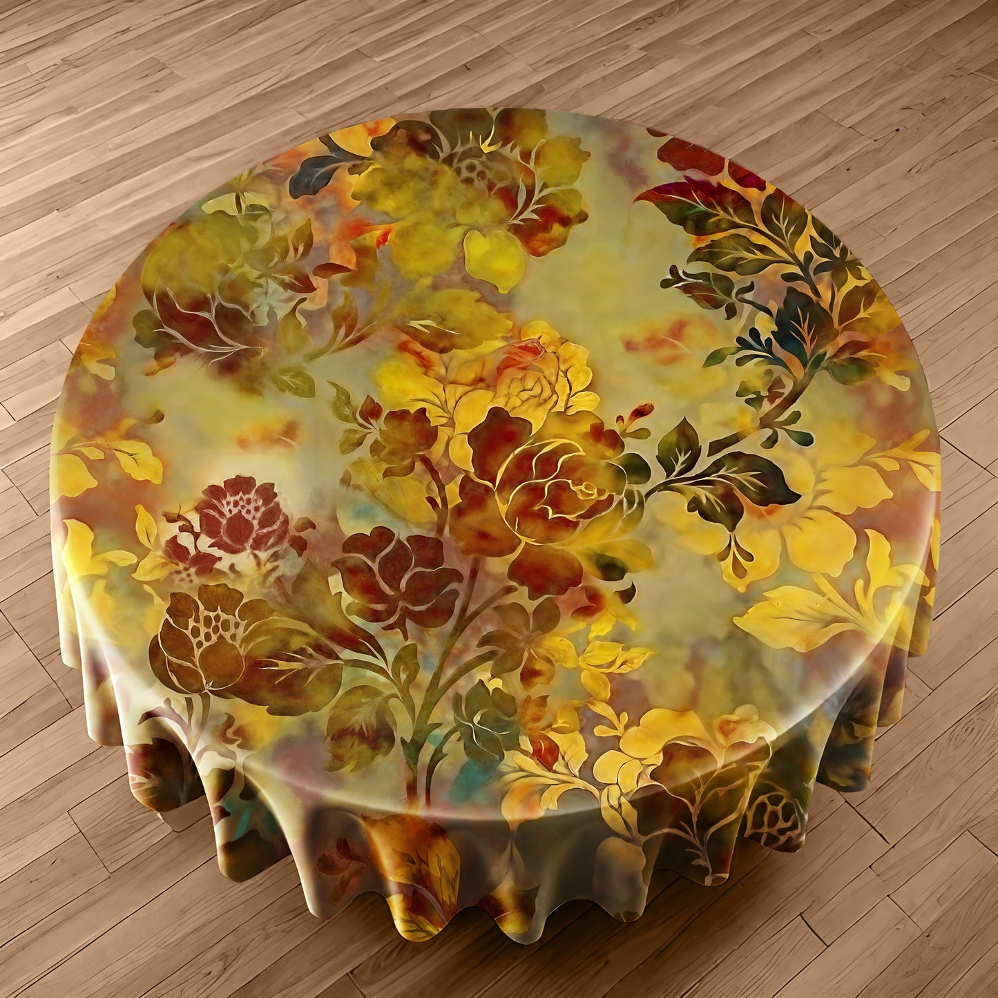 Autumn Garden Round Tablecloth