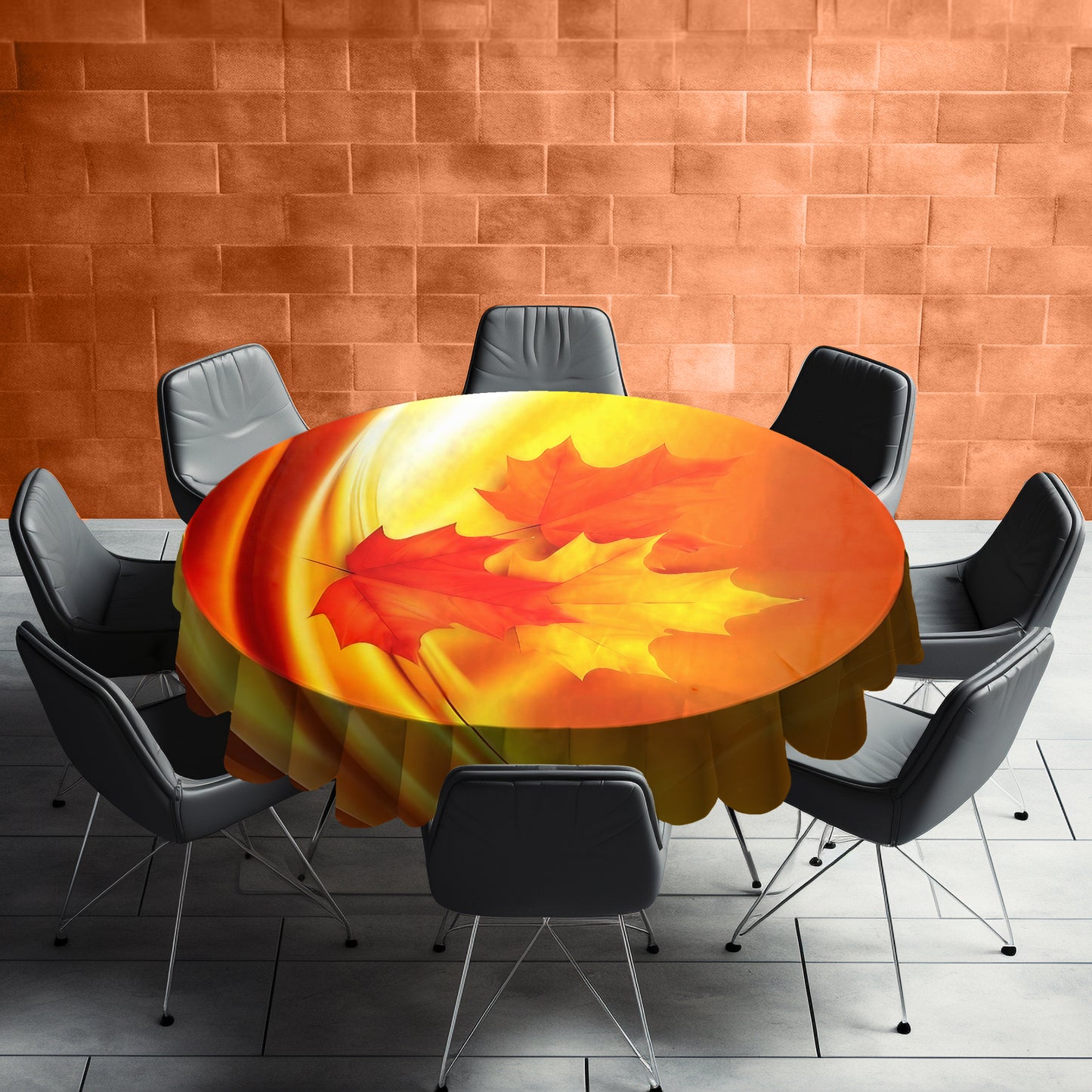 Autumn Wave Round Tablecloth