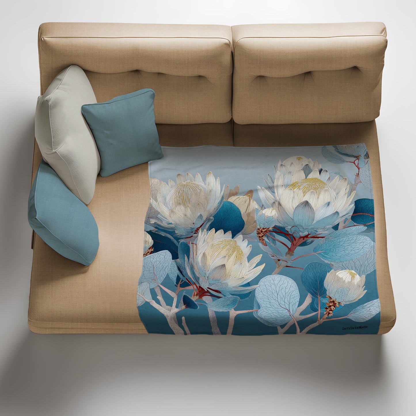 Azure Bloom Light Weight Fleece Blanket by Wikus Schalkwyk