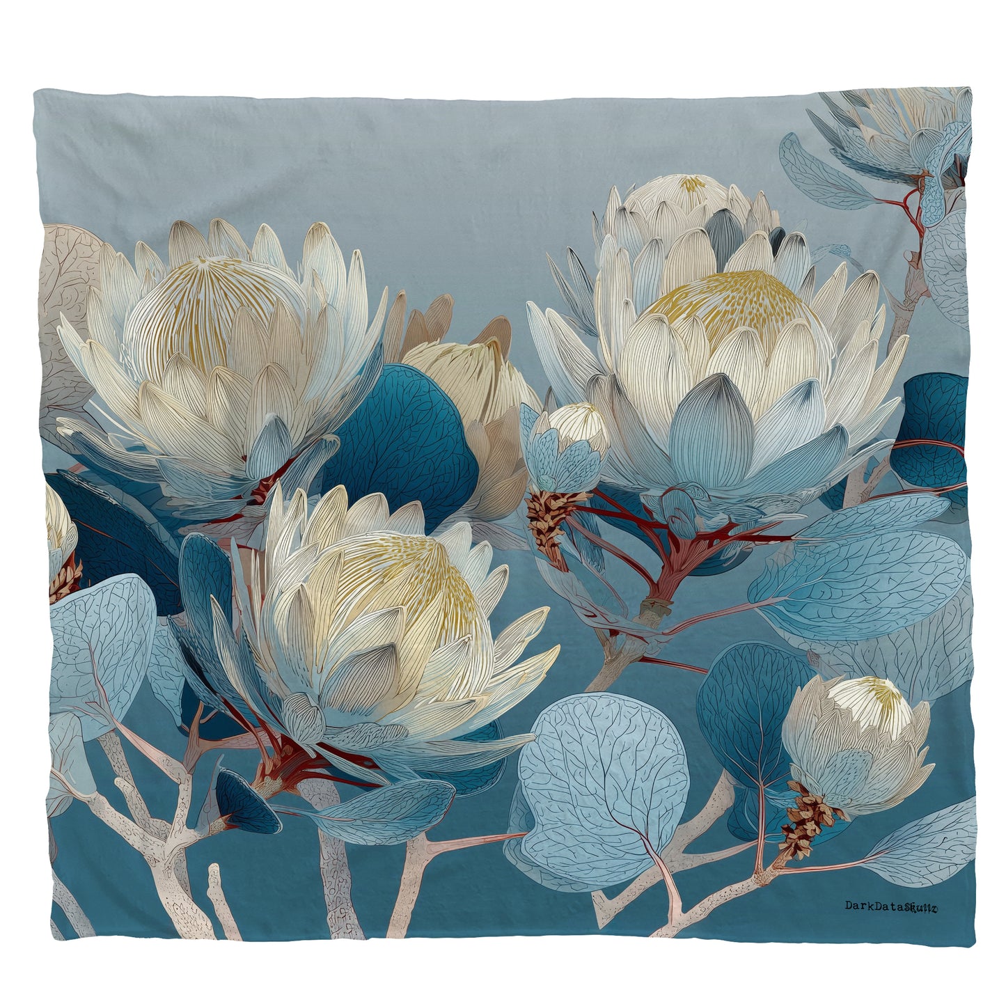 Azure Bloom Light Weight Fleece Blanket by Wikus Schalkwyk