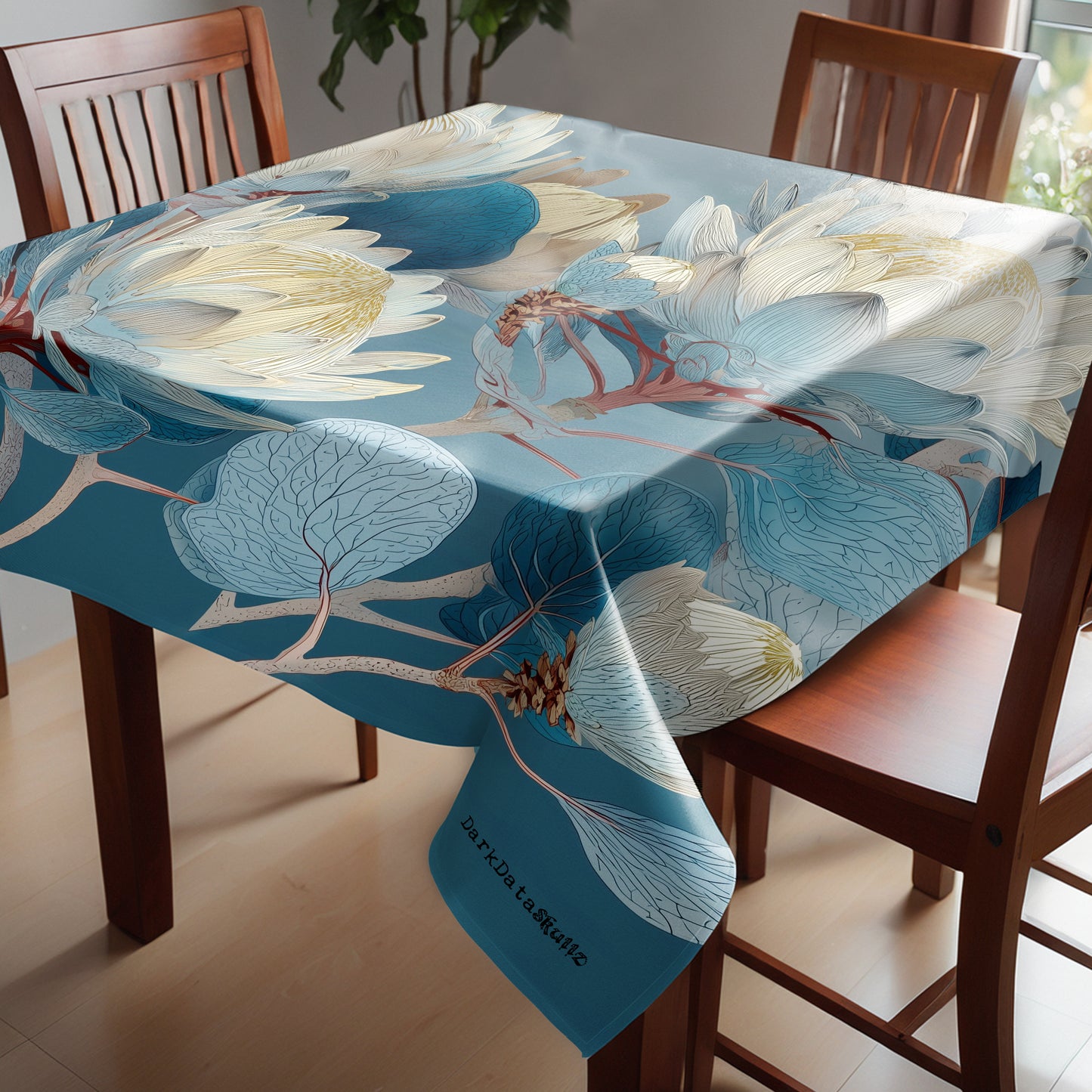 Azure Bloom Square Tablecloth by Wikus Schalkwyk