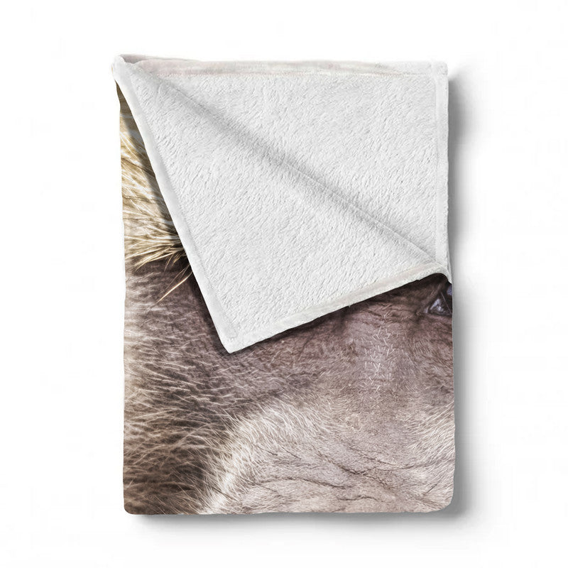 Baboon Portrait Light weight fleece blanket By By Fanie]] Heymans